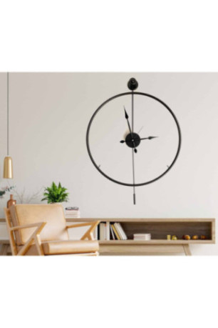 Horloge murale décorative en métal - Noir