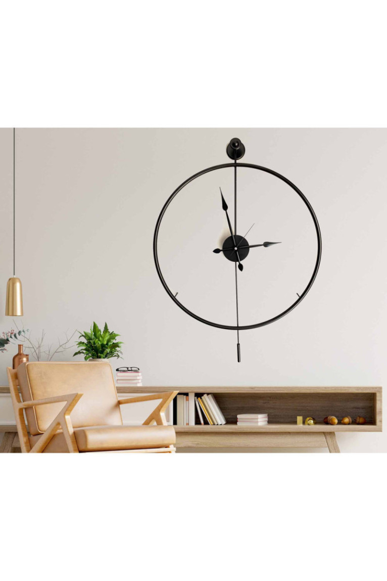 Horloge murale décorative en métal - Noir