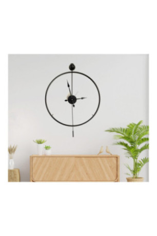 Horloge murale décorative en métal - Noir