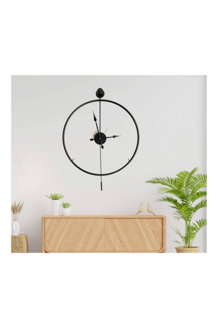 Horloge murale décorative en métal - Noir