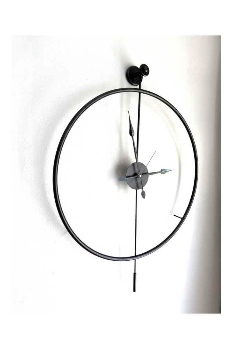 Horloge murale décorative en métal - Noir