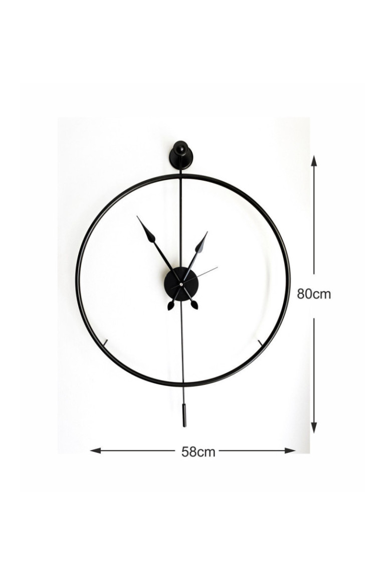 Horloge murale décorative en métal - Noir