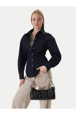 Sac baguette épaule matelassé vernis Guess jeans