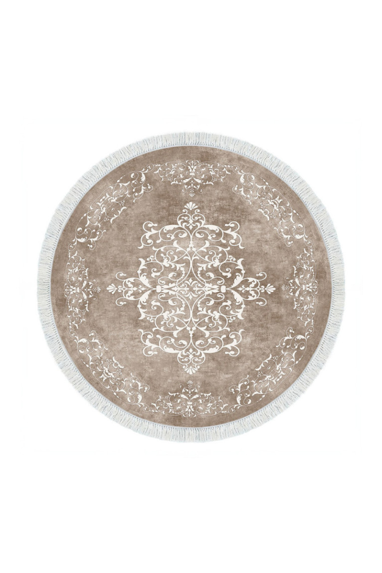 Tapis de couloir - 100x100cm -  Beige Blanc