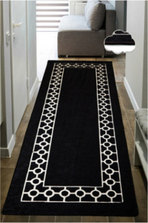 Tapis de couloir - 80x200cm -  Noir et blanc