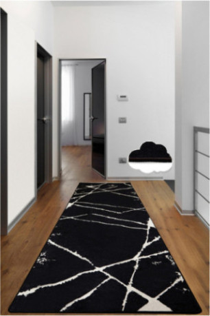 Tapis de couloir - 80x200cm -  Noir et blanc