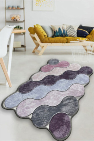 Tapis - 80x120cm -  Lilas violet anthracite