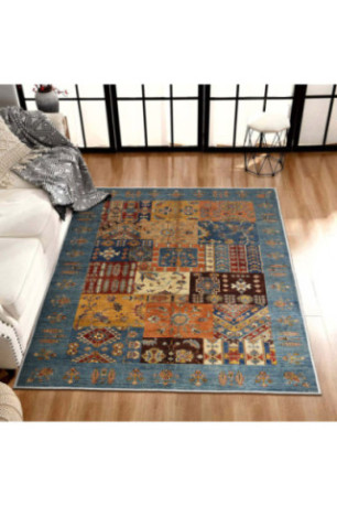 Tapis - 80x150cm -  Camel Orange Tuile Rouge Bleu