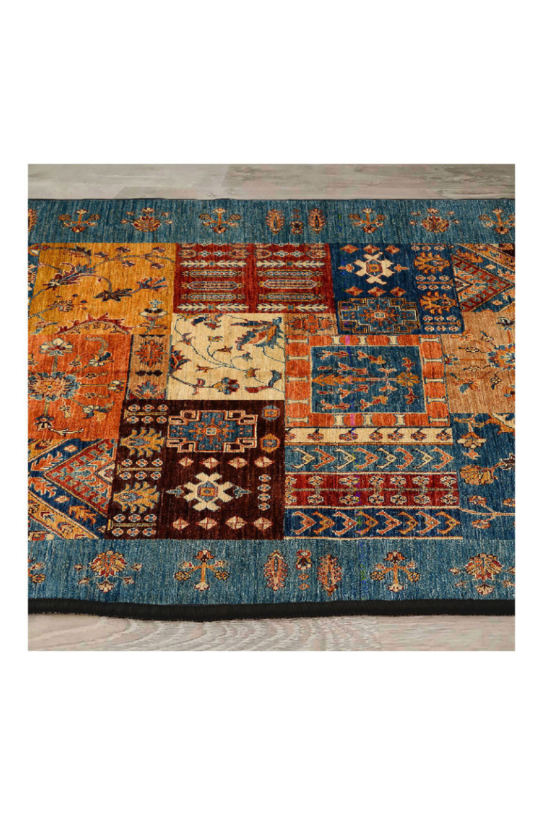 Tapis - 80x150cm -  Camel Orange Tuile Rouge Bleu