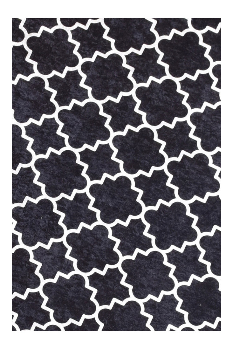 Tapis de couloir - 80x300cm -  Noir et blanc