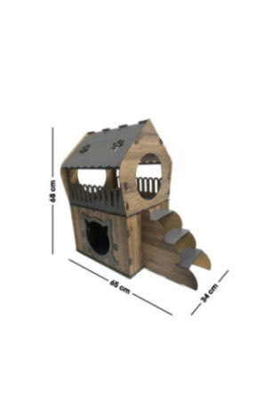 Maison pour chats - Anthracite Noyer clair