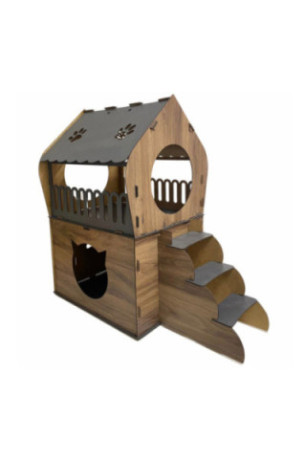 Maison pour chats - Chêne anthracite