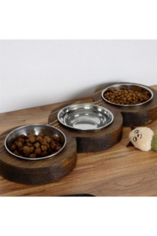 Gamelle pour animaux - Noyer