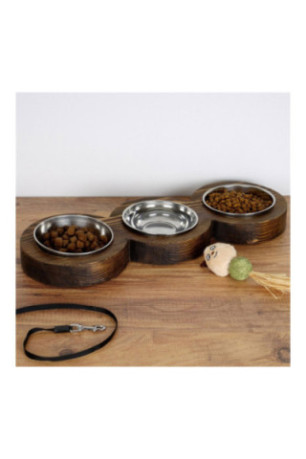 Gamelle pour animaux - Noyer