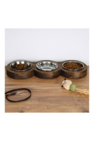Gamelle pour animaux - Noyer