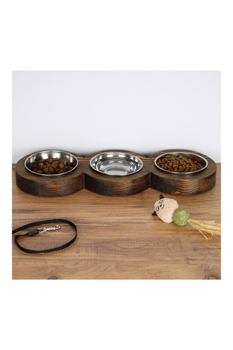 Gamelle pour animaux - Noyer