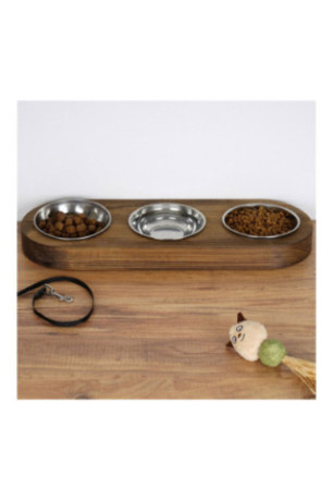 Gamelle pour animaux - Noyer