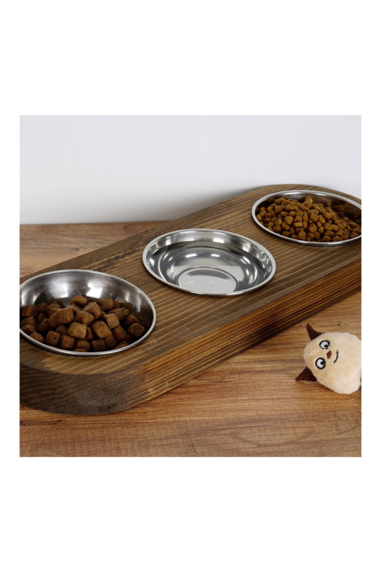 Gamelle pour animaux - Noyer