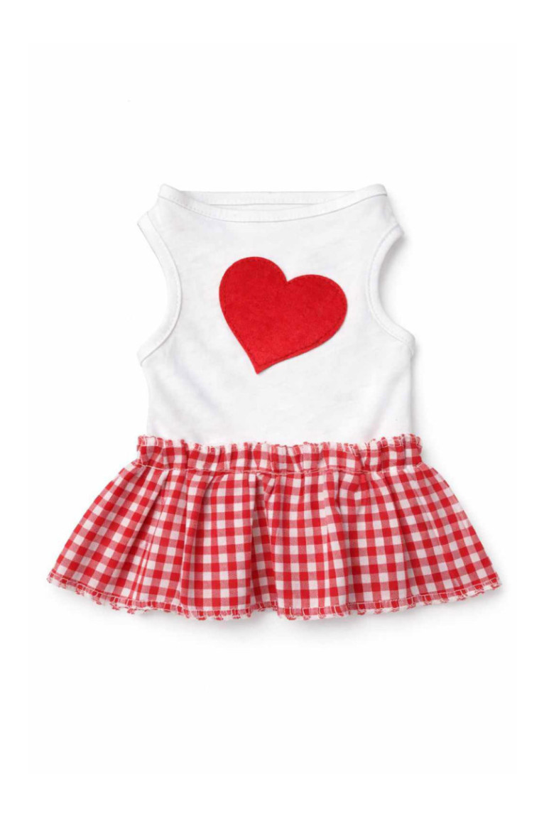 Robe pour chien - Rouge Blanc