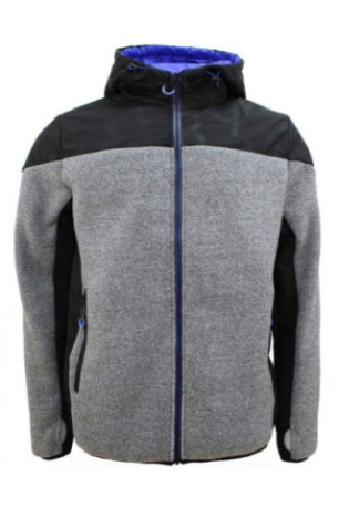 Polaire Bi Matiere - DEGRE CELSIUS - Cooper/Qi/B - Gris Chiné/Noir/Bleu