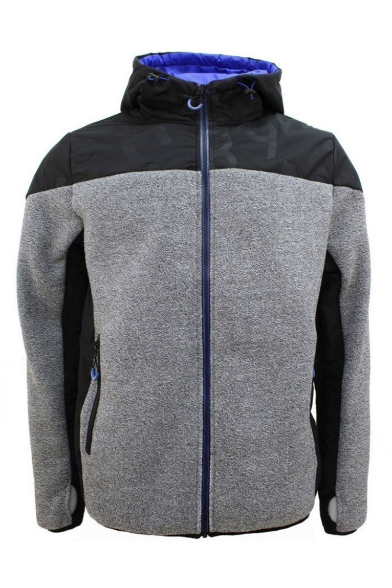 Polaire Bi Matiere - DEGRE CELSIUS - Cooper/Qi/B - Gris Chiné/Noir/Bleu