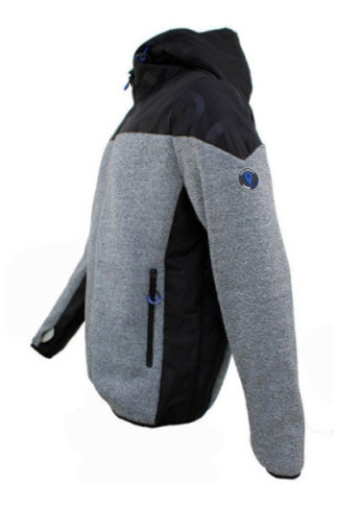 Polaire Bi Matiere - DEGRE CELSIUS - Cooper/Qi/B - Gris Chiné/Noir/Bleu