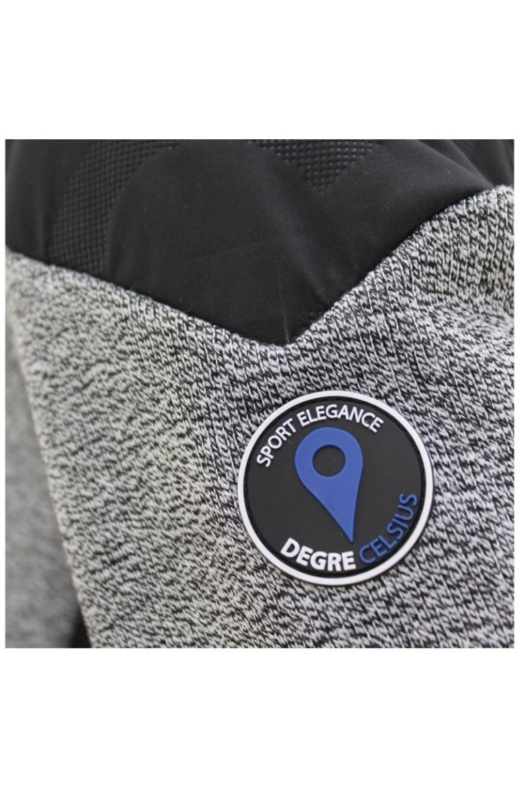 Polaire Bi Matiere - DEGRE CELSIUS - Cooper/Qi/B - Gris Chiné/Noir/Bleu