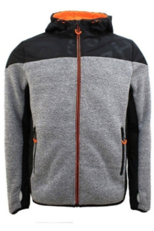 Polaire Bi Matiere - DEGRE CELSIUS - Cooper/Qi/O - Gris Chiné/Noir/Orange