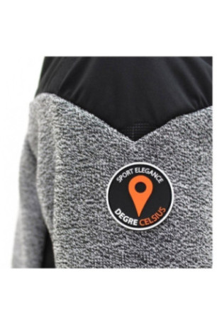 Polaire Bi Matiere - DEGRE CELSIUS - Cooper/Qi/O - Gris Chiné/Noir/Orange