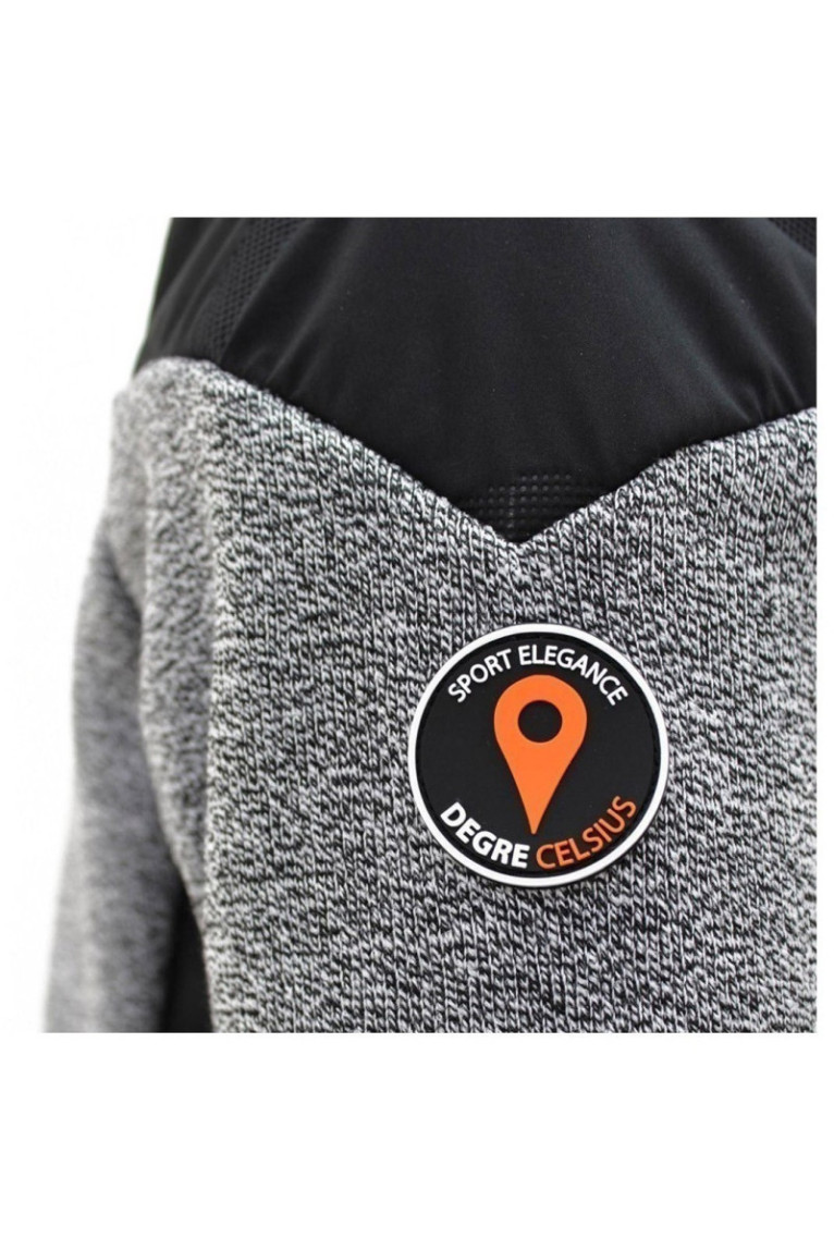 Polaire Bi Matiere - DEGRE CELSIUS - Cooper/Qi/O - Gris Chiné/Noir/Orange