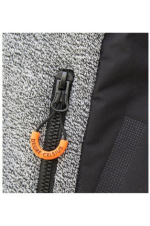 Polaire Bi Matiere - DEGRE CELSIUS - Cooper/Qi/O - Gris Chiné/Noir/Orange