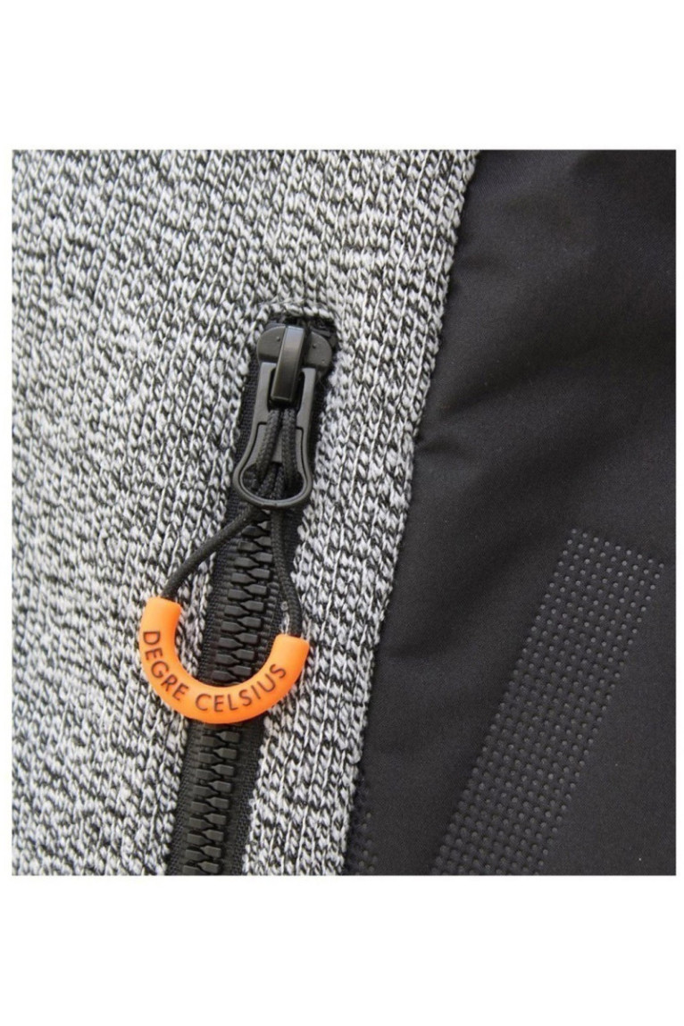 Polaire Bi Matiere - DEGRE CELSIUS - Cooper/Qi/O - Gris Chiné/Noir/Orange