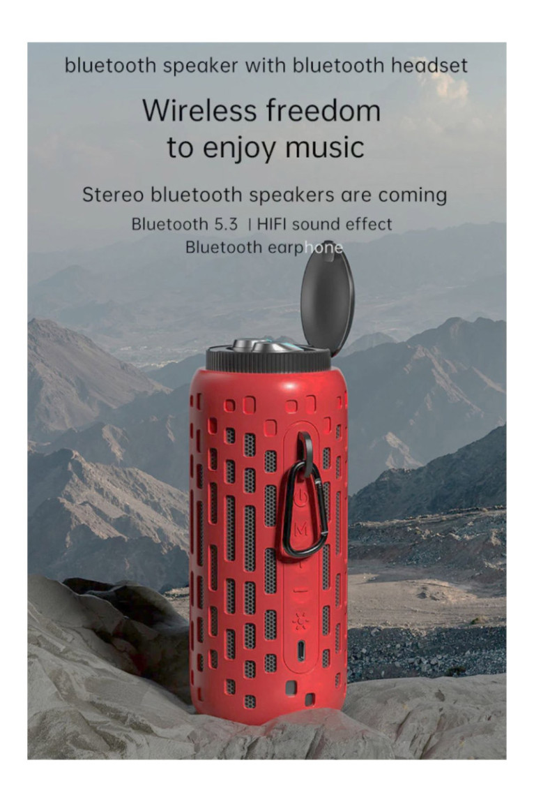 Enceinte Bluetooth 2en1 TWS 15W lumineuse - Édition MixParty - Rouge