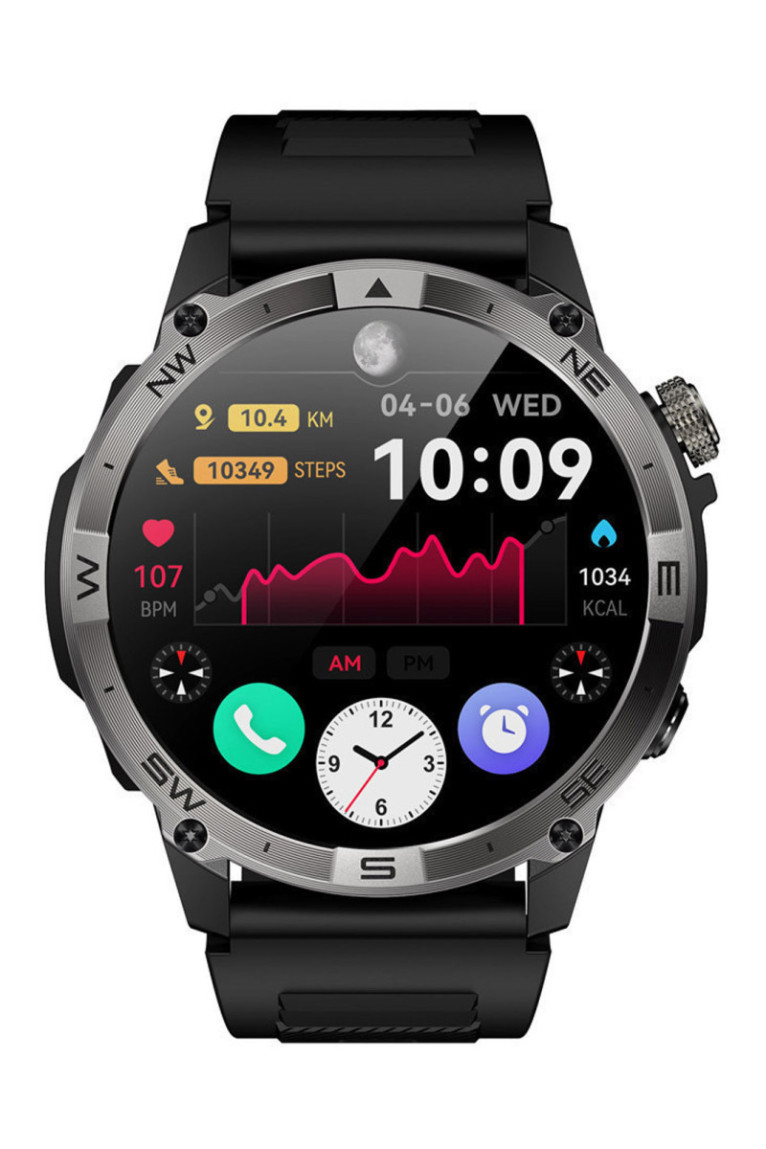 Montre connectée - AMOLED NASA GPS Édition Ultra Pro - Noir