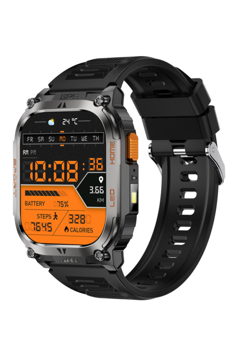 Montre connectée AMOLED NASA GPS - Édition Daytona - Noir