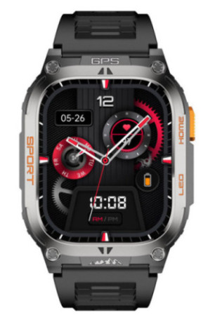 Montre connectée AMOLED NASA GPS - Édition Daytona - Noir