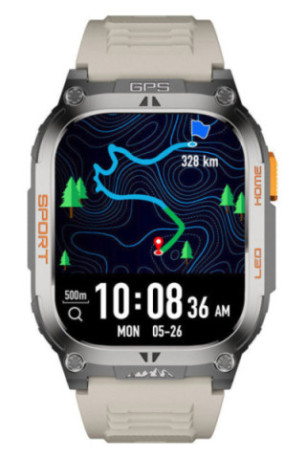 Montre connectée AMOLED NASA GPS - Édition Daytona - Gris