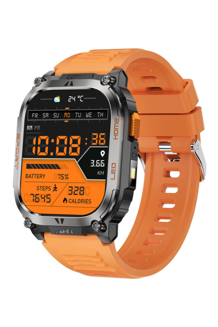 Montre connectée AMOLED NASA GPS - Édition Daytona - Orange