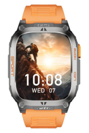 Montre connectée AMOLED NASA GPS - Édition Daytona - Orange