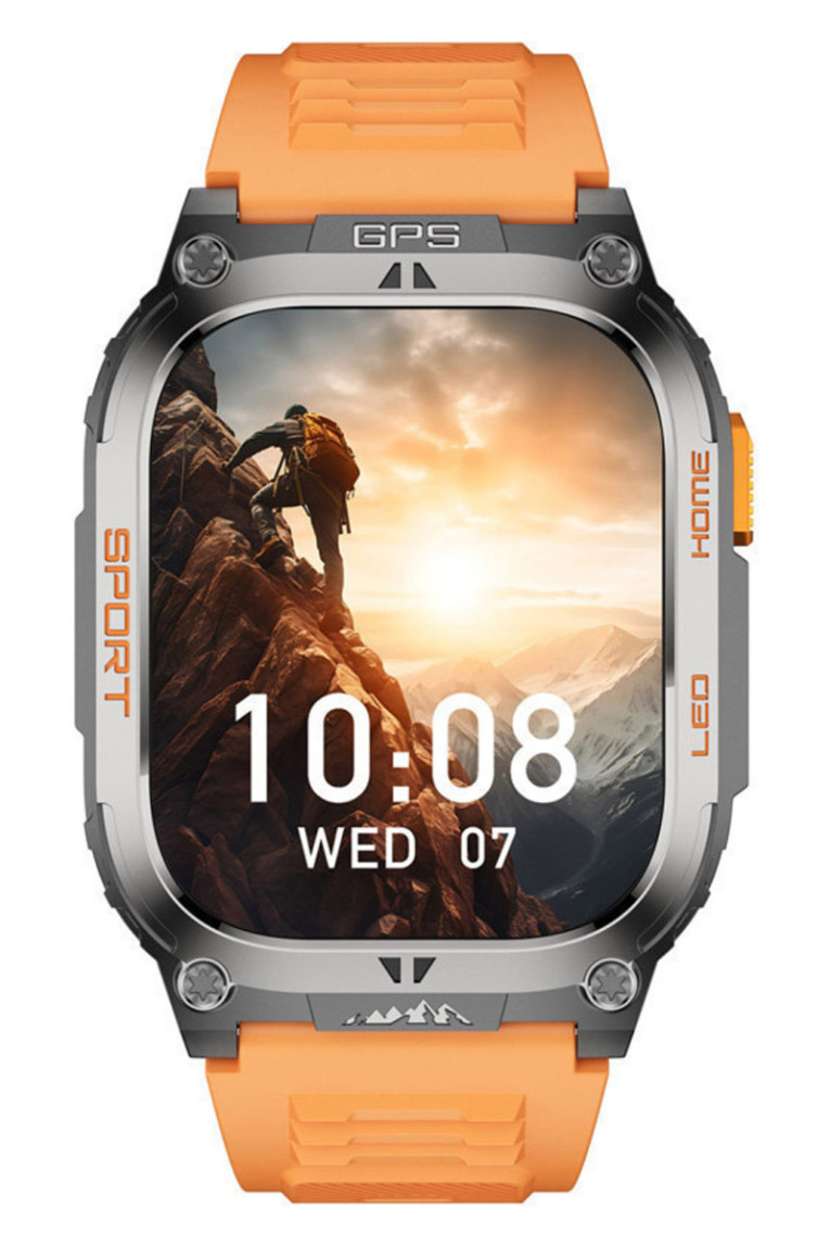 Montre connectée AMOLED NASA GPS - Édition Daytona - Orange