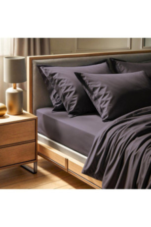 Drap-housse renforcé - 160x200+30cm - Gris foncé
