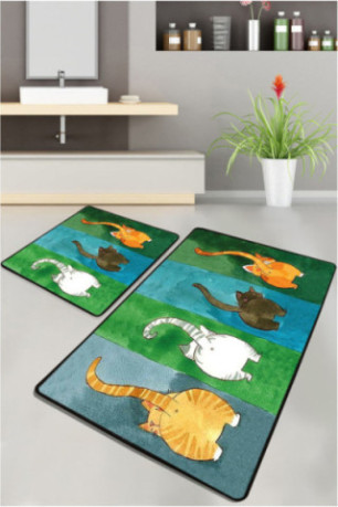 Ensemble de tapis de bain (2 pièces) - Multicolore