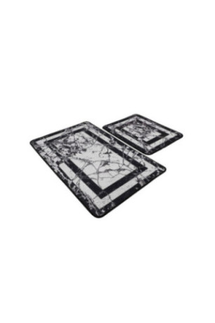 Ensemble de tapis de bain (2 pièces) - Noir et blanc