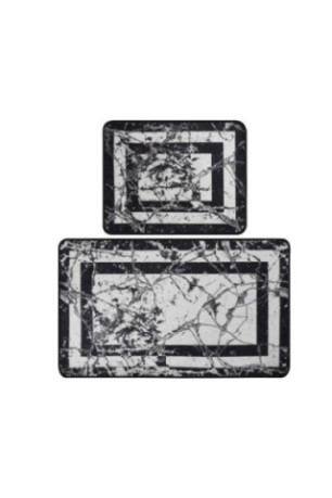 Ensemble de tapis de bain (2 pièces) - Noir et blanc