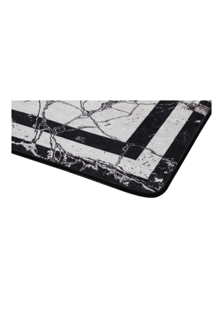 Ensemble de tapis de bain (2 pièces) - Noir et blanc