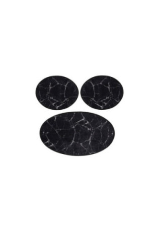 Ensemble de tapis de bain (3 pièces) - Noir / Blanc