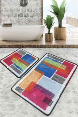 Ensemble de tapis de bain (2 pièces) - Multicolore