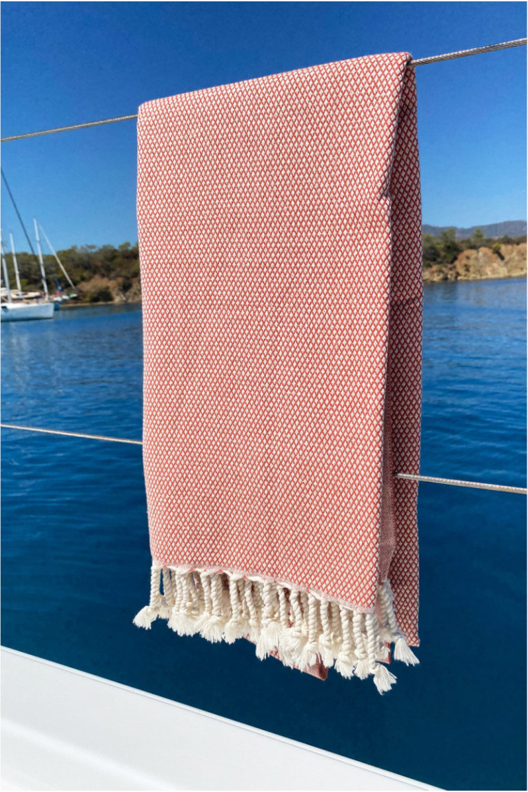 Fouta - Tuile rouge - 95x190cm