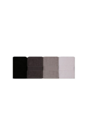 Ensemble de serviettes de toilette (4 pièces) - Blanc Gris Gris foncé Noir