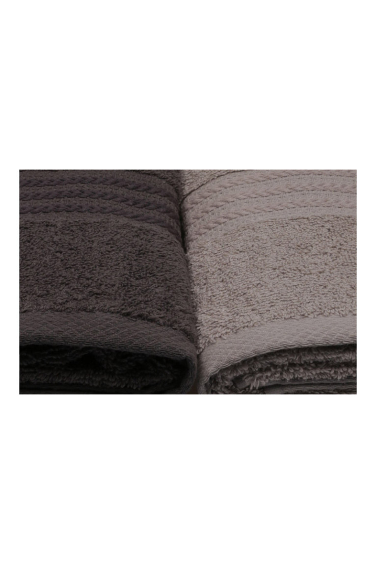 Ensemble de serviettes de toilette (4 pièces) - Blanc Gris Gris foncé Noir
